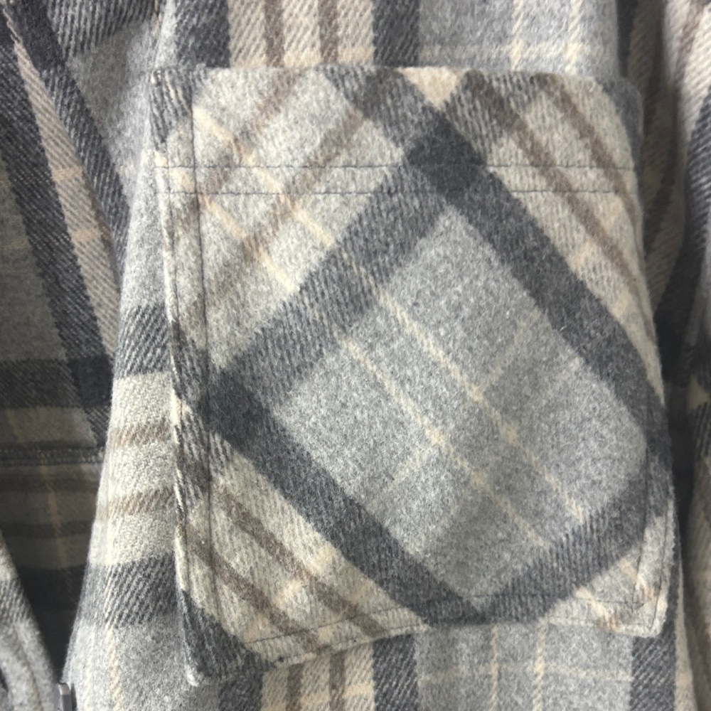 So Plaid Button-Up Shacket Shirt Jacket Oversized - Picture 10 of 11